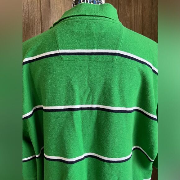 EUC Men’s Siefriend Green with stripes polo. - Picture 2 of 4